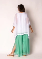 Amulet Silk Top – White